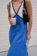 Heididress V Neck Color Block Sleeveless Maxi Swing Dress