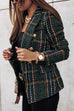 Heididress Double Breasted Open Front Plaid Blazer Jacket