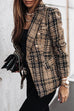 Heididress Double Breasted Open Front Plaid Blazer Jacket