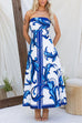 Heididress Strapless Tube Unique Print Swing Maxi Dress