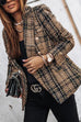 Heididress Double Breasted Open Front Plaid Blazer Jacket