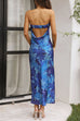 Heididress Strapless Scooped Cowl Backless Floral Print Maxi Dress