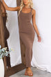 Sleeveless Ribbed Knit Bodycon Maxi Dress