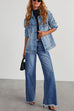 Heididress Raw Hem Distressed Wide Leg Denim Pants