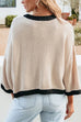 Heididress Crewneck Drop Shoulder Color Block Knit Sweater