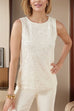 Heididress Round Neck Sleeveless Sequin Top