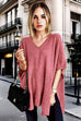 V Neck Short Sleeves Baggy Poncho Sweater(in 10 Colors)