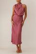 Heididress Sleeveless Mockneck Waisted Maxi Dress