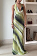 Halter Cowl Neck Open Back Tie Dye Maxi Dress