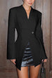 Heididress Chic V Neck Single Button Irregular Blazer