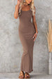 Sleeveless Ribbed Knit Bodycon Maxi Dress