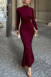 Heididress Turtleneck Slim Fit Mermaid Maxi Sweater Dress