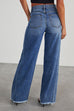 Heididress Raw Hem Distressed Wide Leg Denim Pants