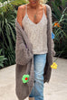 Heididress Flower Applique Open Front Slouchy Midi Sweater Cardigan(in 3 Colors)