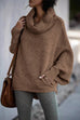 Heididress Cowl Neck Batwing Sleeves Loose Sweater