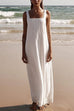 Heididress Square Collar Striped Maxi Cami Beach Dress