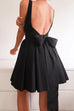 Heididress Square Neck Bow Knot Backless Mini Dress