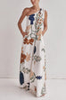 Heididress Tie Knot One Shoulder Floral Print Maxi Dress