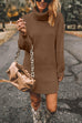 Heididress Turtleneck Long Sleeves Ribbed Knit Sweater Dress(in 7 Colors!)