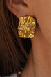 Heididress Textured Gold Rectangle Stud Earrings