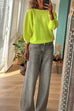 Round Neck Puff Sleeves Fluorescent Sweater(2 Colors!)