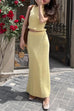 Heididress Cowl Neck Sweater Top and Elastic Waist Maxi Skirt Set