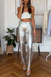 Heididress High Rise Metallic Faux Leather Cropped Pants