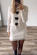 Heididress Crewneck Frayed Hem Pocketed Bow Sweater