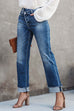 Heididress High Waist Straight Leg Ripped Denim Pants