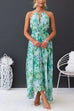 Heididress V Neck Waisted Cut Out Floral Pleated Maxi Dress