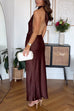 Heididress Halter Backless Satin Maxi Party Dress