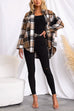 Heididress Lapel Button Down Pockets Plaid Shacket Coat