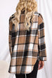 Heididress Lapel Button Down Pockets Plaid Shacket Coat