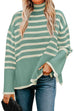 Heididress Turtleneck Side Split Striped Sweater