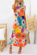 Heididress Sleeveless Tie Neck Waisted Floral Print Maxi Dress