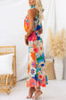 Heididress Sleeveless Tie Neck Waisted Floral Print Maxi Dress