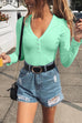 Heididress Buttoned V Neck Long Sleeves Bottoming Shirt