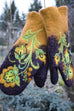 Heididress Christmas Gift Flower Embroidery Mittens