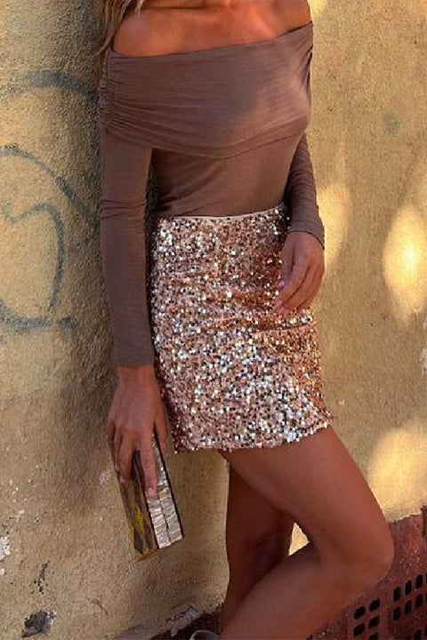 Heididress Stretchy High Waist Sequin Mini Party Skirt