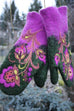 Heididress Christmas Gift Flower Embroidery Mittens