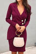 Heididress Fashion Style Wrap V Neck Buttons Bodycon Dress