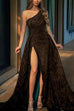 Heididress One Shoulder High Split Sequin Party Dress