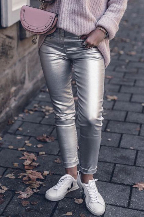 Heididress Fashion Style Faux Leather Pants with Pockets