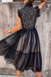 Heididress Fashion Style Mockneck Sleeveless Lace Swing Dress