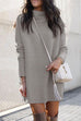 Heididress Solid Crewneck Long Sleeve Knit Dress