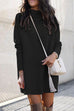 Heididress Solid Crewneck Long Sleeve Knit Dress