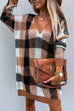 Heididress V Neck Long Sleeve Plaid Sweater Dress