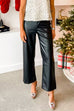 Heididress One Button Straight Leg Faux Leather Pants