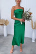 Heididress Backless Tube Top Solid Satin Maxi Party Dress