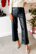 Heididress One Button Straight Leg Faux Leather Pants